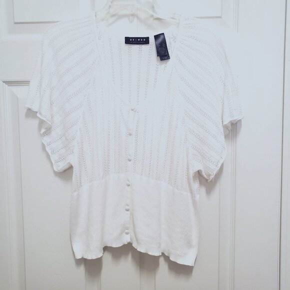 White Crocheted Shrug - Picture 1 of 2